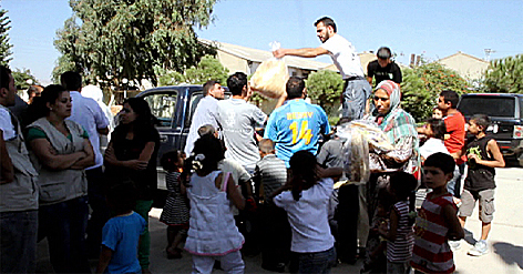 Flüchtlingshilfe in Libanon in der Bekaa-Ebene