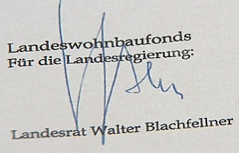 Gefälschte Unterschrift von Landesrat Walter Blachfellner
