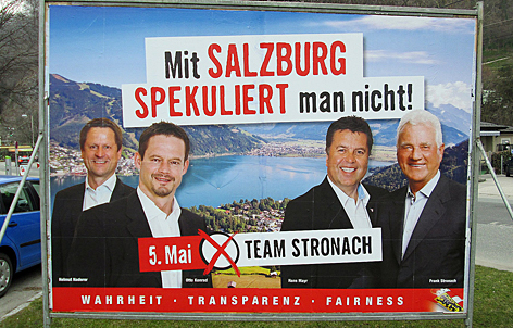 Falsches Foto auf Wahlkampfplakat von Frank Stronach Team Stronach für Landtagswahl 2013