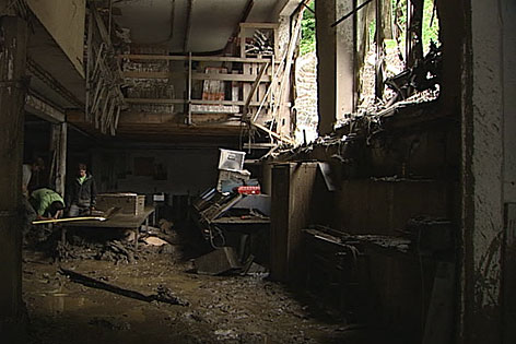 von Mure zerstörtes Haus in Hüttau