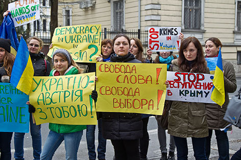 Protest von Ukrainern in Salzburg