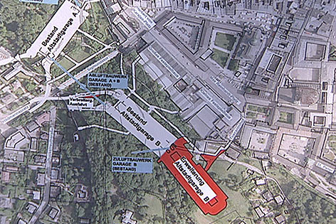Pläne für die Erweiterung der Mönchsberggarage in der Stadt Salzburg