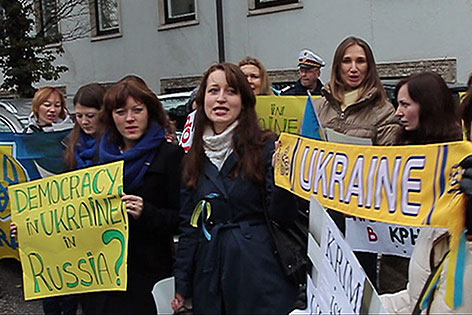 Proteste von Ukrainern in Salzburg