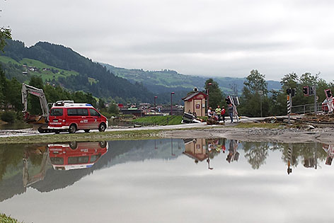 Schäden an der Pinzgauer Lokalbahn bei Bramberg