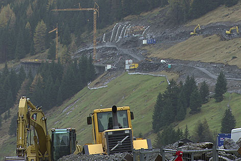 Baustelle der Felbertauernstraße bei Matrei in Osttirol