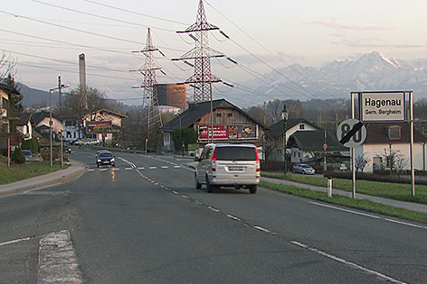 Die Bergheimer Landesstraße (L119) in Hagenau