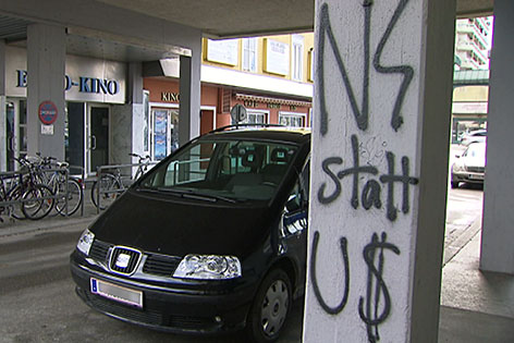 Rechtsextreme Schmierei in der Stadt Salzburg