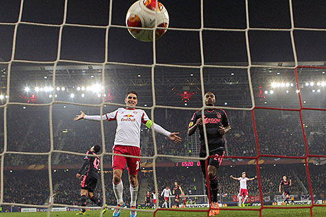 Red Bull Salzburg Jonathan Soriano jubelt nach Tor gegen Ajax Amsterdam