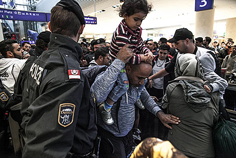 Flüchtlinge am Salzburger Hauptbahnhof