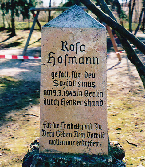 Gedenkstein für Rosa Hofmann Widerstandskämpferin Widerstand Nationalsozialismus Nazi Antifaschistin