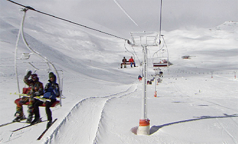 Skilift Lift Seilbahn Iran Teheran Skifahren Ski Snowboard