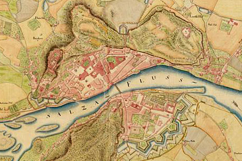 Historische Karte der Stadt Salzburg