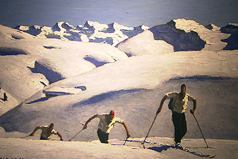 "Aufstieg der Skifahrer" des Tiroler Malers Alfons Walde
