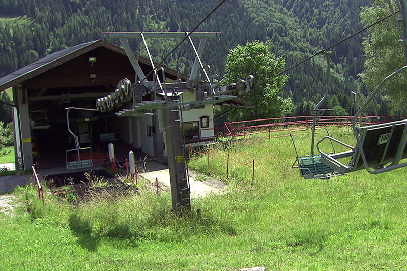 Sessellift Talstation in Gaißau im Sommer