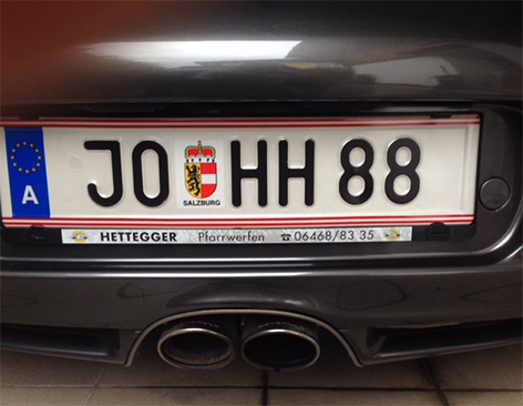 Autokennzeichen mit Nazi-Code HH88 im Pongau