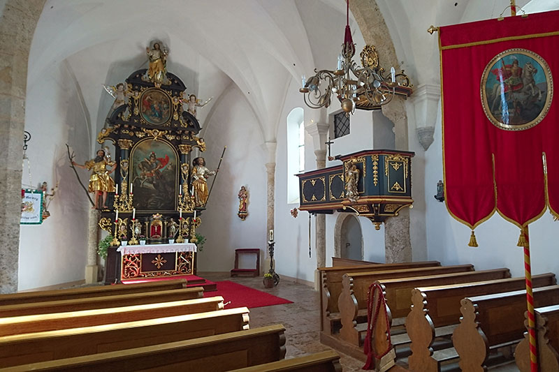 Inneres der Wallfahrtskirche Sommerholz bei Neumarkt am Wallersee