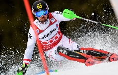 Marcel Hirscher beim Slalom (In Adelboden)