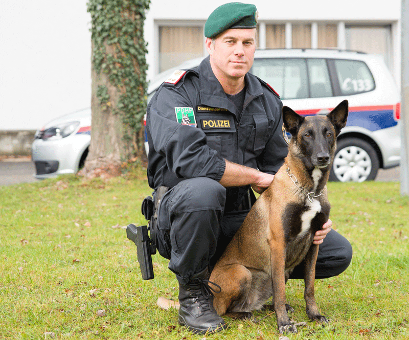 Polizeihund Kiara mit Hundeführer