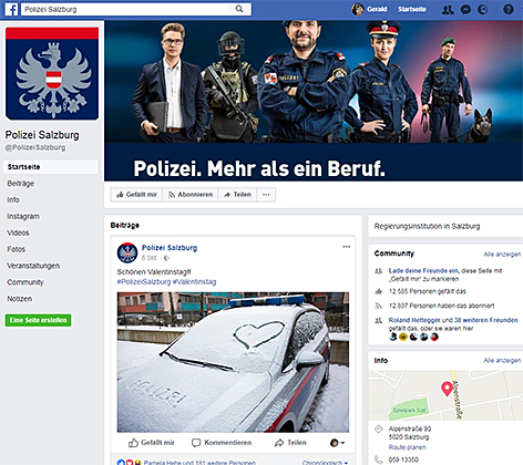 Salzburger Polizei in Facebook