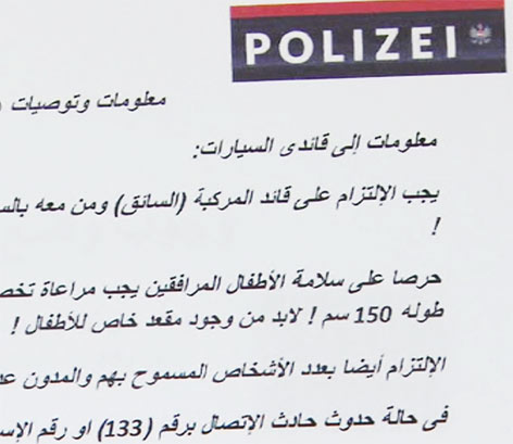 Polizei will arabische Autofahrer besser informieren