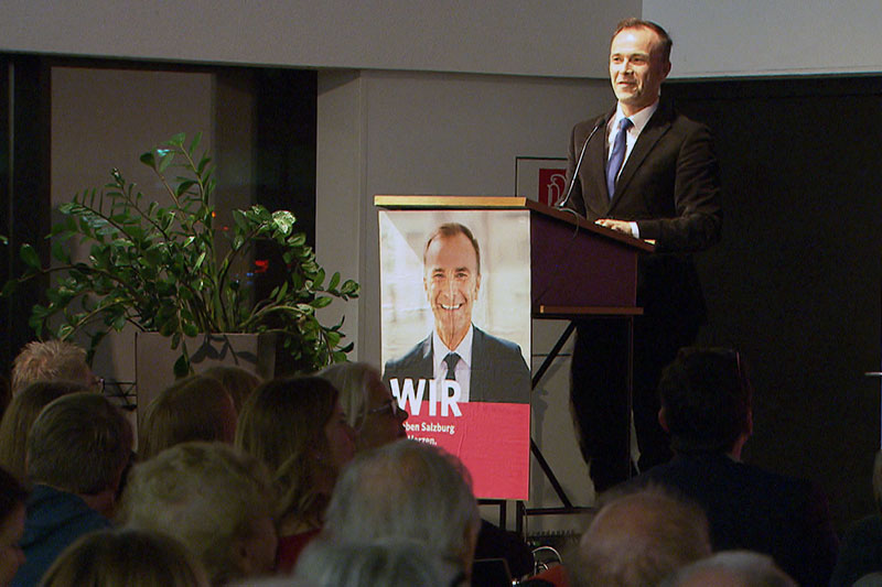Spitzenkandidat Bernhard Auinger beim Auftakt zum SPÖ Gemeinderatswahlkampf in der Stadt Salzburg