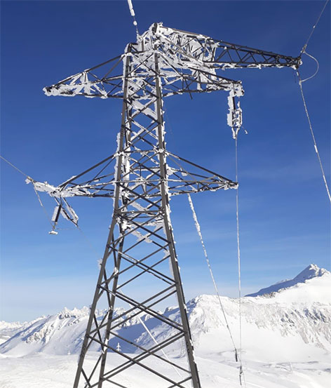 110 kV Leitung auf dem Hundsfeld bei Zederhaus zerstört